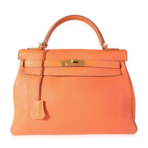 Hermès, Pre-Loved Orange Togo Retourne Kelly 32 GHW