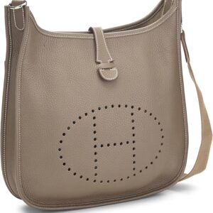 Hermès, Pre-Loved Etoupe Grey Clemence Evelyne III PM, Grey