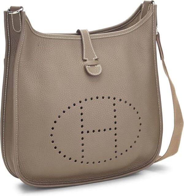 Hermès, Pre-Loved Etoupe Grey Clemence Evelyne III PM, Grey
