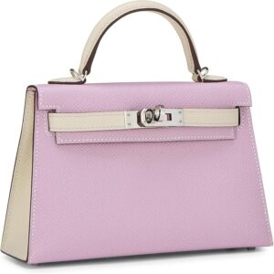 Hermès, Pre-Loved Mauve Sylvestre Epsom Horseshoe Kelly Sellier 20 Mini Special Order, Mauve Sylvestre
