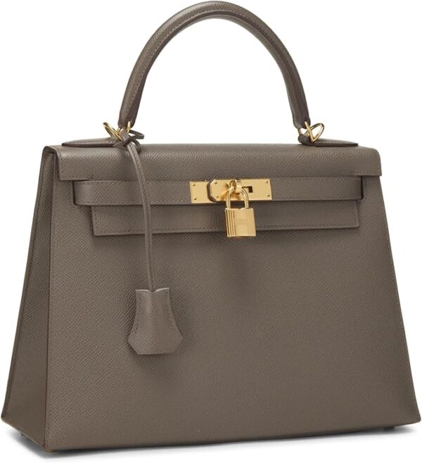 Hermès, Pre-Loved Gris Asphalt Epsom Kelly Sellier 28, Etain