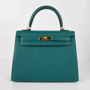 Hermès, Pre-Loved Malachite Epsom Kelly Sellier 25, Malachite