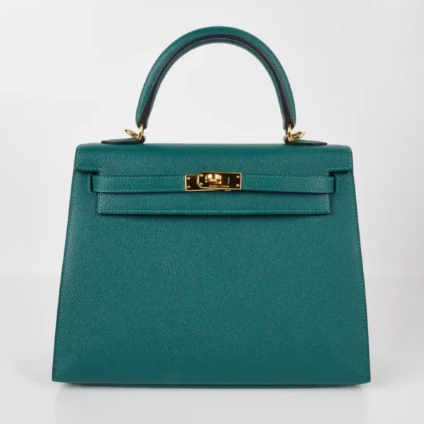 Hermès, Pre-Loved Malachite Epsom Kelly Sellier 25, Malachite