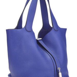 Hermès, Pre-Loved Blue Electric Clemence Picotin Lock 22, Blue Electric