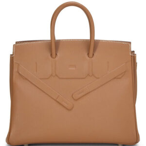 Hermès, Pre-Loved Gold Swift Shadow Birkin 25, Hermes Gold
