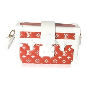 Louis Vuitton Pre-Loved Terracotta & White Monogram Embossed Lambskin Petite Malle