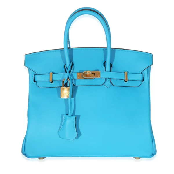 Hermès, Pre-Loved Bleu Zanzibar Swift Birkin 25 GHW